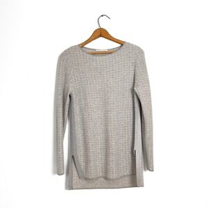 Nordstrom Collection Gray Cashmere Long‎ Sleeve Sweater Soft Knit Luxury - M